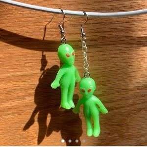 Asymmetrical Alien Earrings